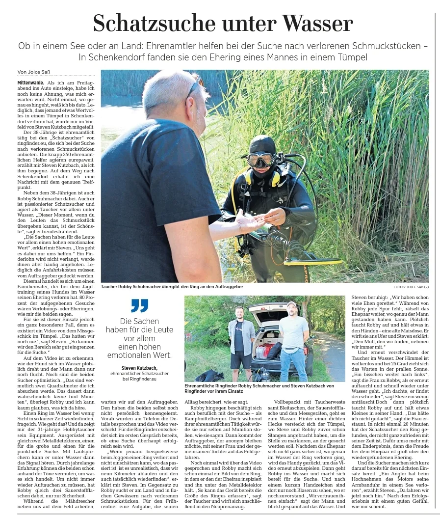 Bild 3 zum Auftrag Kein Tümpel zu trüb - kein See zu tief - wir helfen wo wir können...