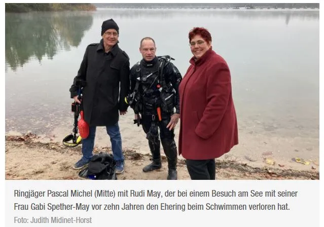 Taucher gräbt im Weingartener Baggersee nach verlorenem Ehering